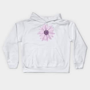 Light Purple Daisy with hidden Heart Awareness Ribbon Kids Hoodie